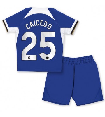 Maillot de foot Chelsea Moises Caicedo #25 Domicile enfant 2023-24 Manches Courte (+ pantalon court)